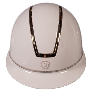 Casco LAURIA GARRELLI Limone color beige embellecedor dorado mate TALLA M (55-57 cm) - Imagen 2